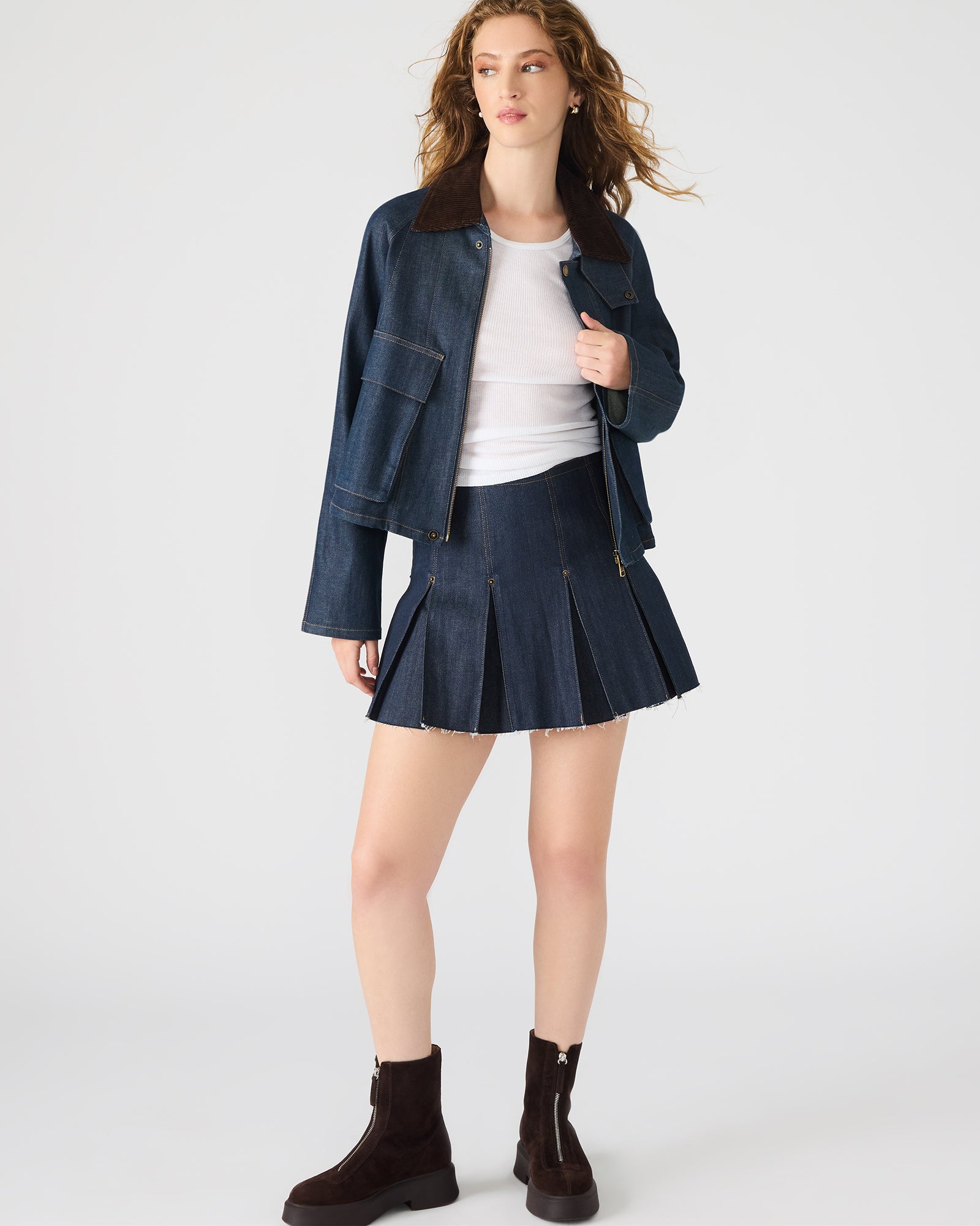 JOAN SKIRT DARK BLUE DENIM - Clothing - Steve Madden Canada - view 3