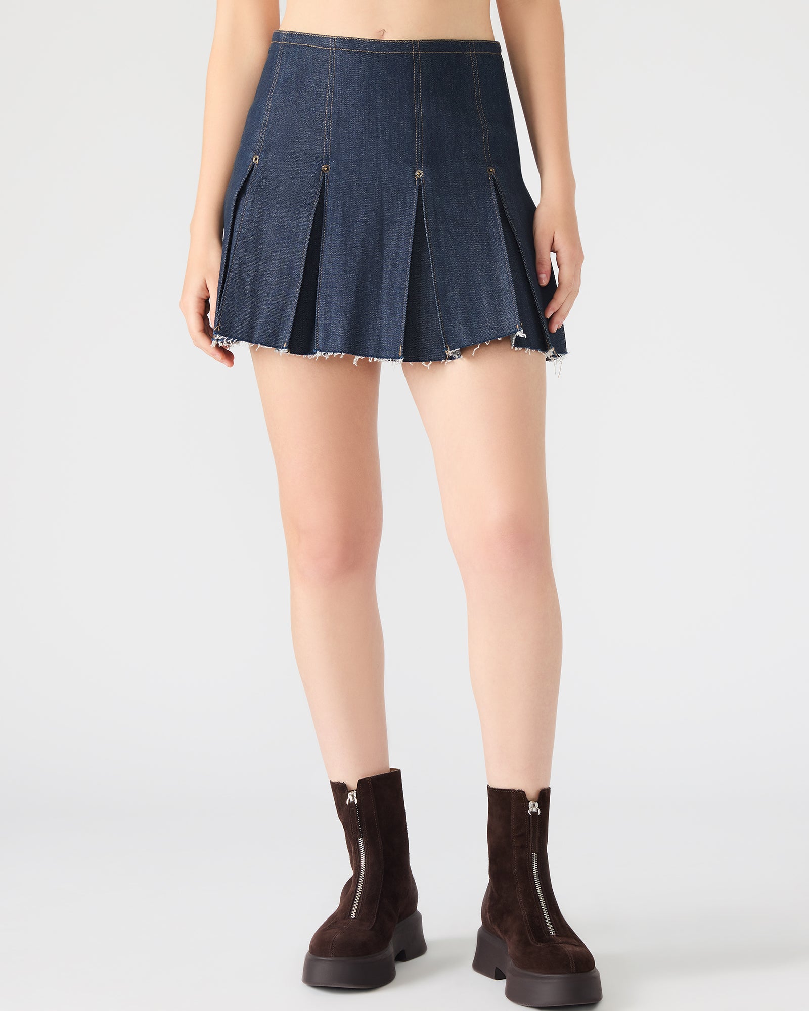 JOAN SKIRT DARK BLUE DENIM - Clothing - Steve Madden Canada - view 4