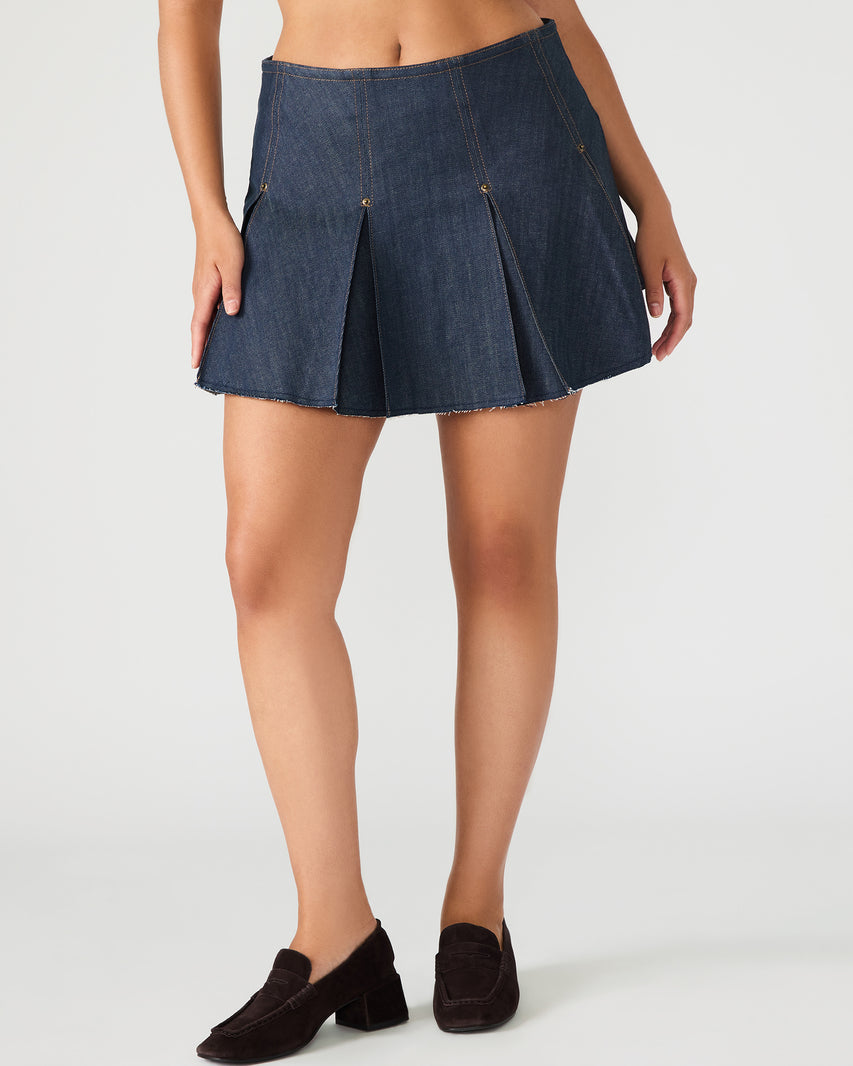 JOAN SKIRT DARK BLUE DENIM - Clothing - Steve Madden Canada - view 2