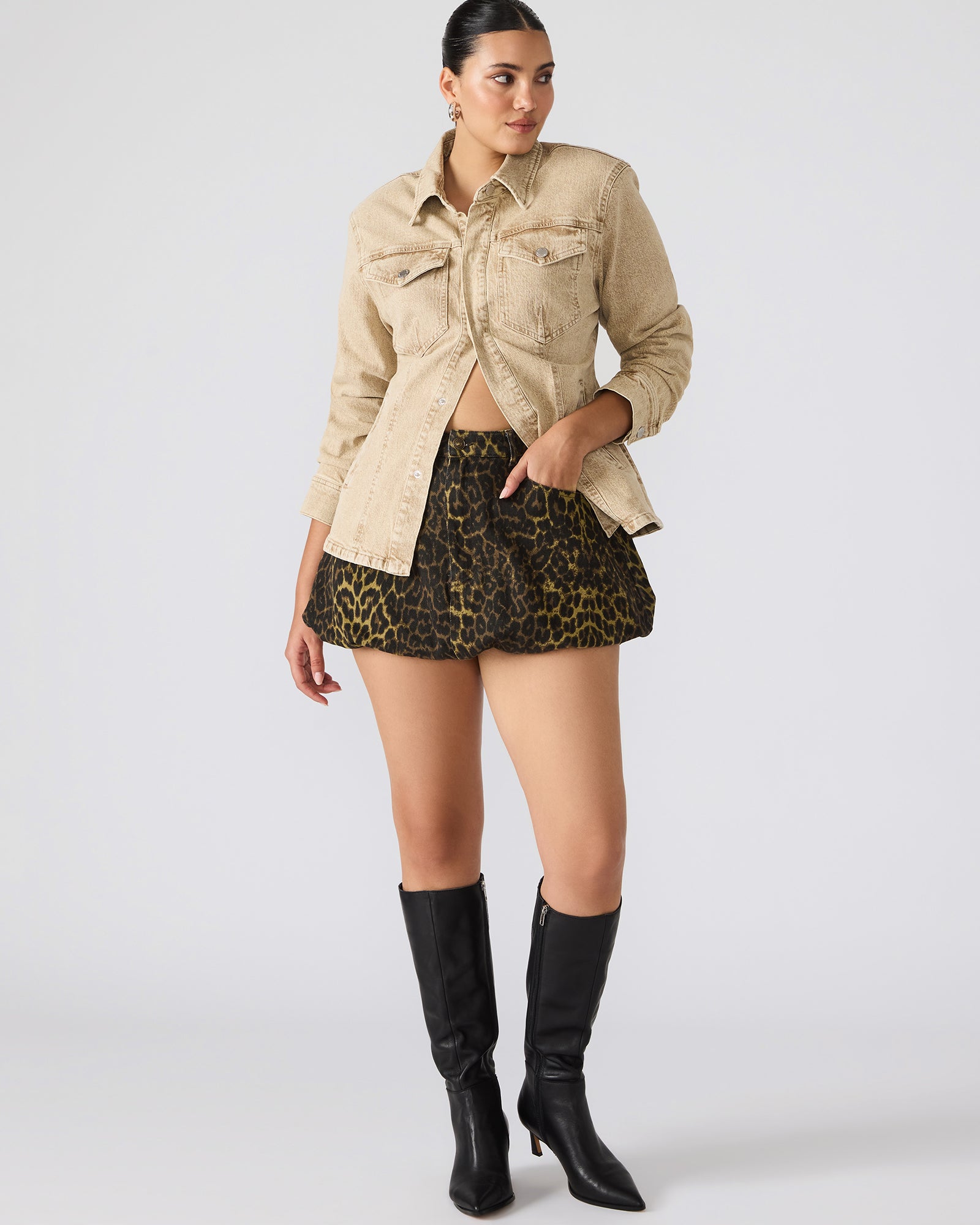 SIMONA SKIRT CHEETAH - Clothing - Steve Madden Canada