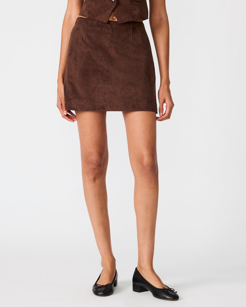 CINDI SKIRT CHOCOLATE SUEDE