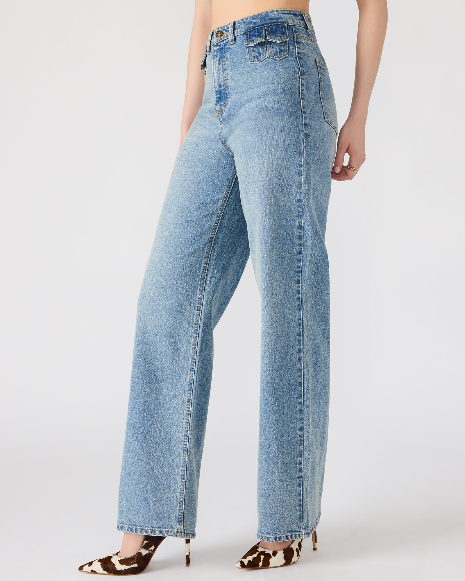 GERALDINE JEAN LIGHT BLUE DENIM - Clothing - Steve Madden Canada - view 3