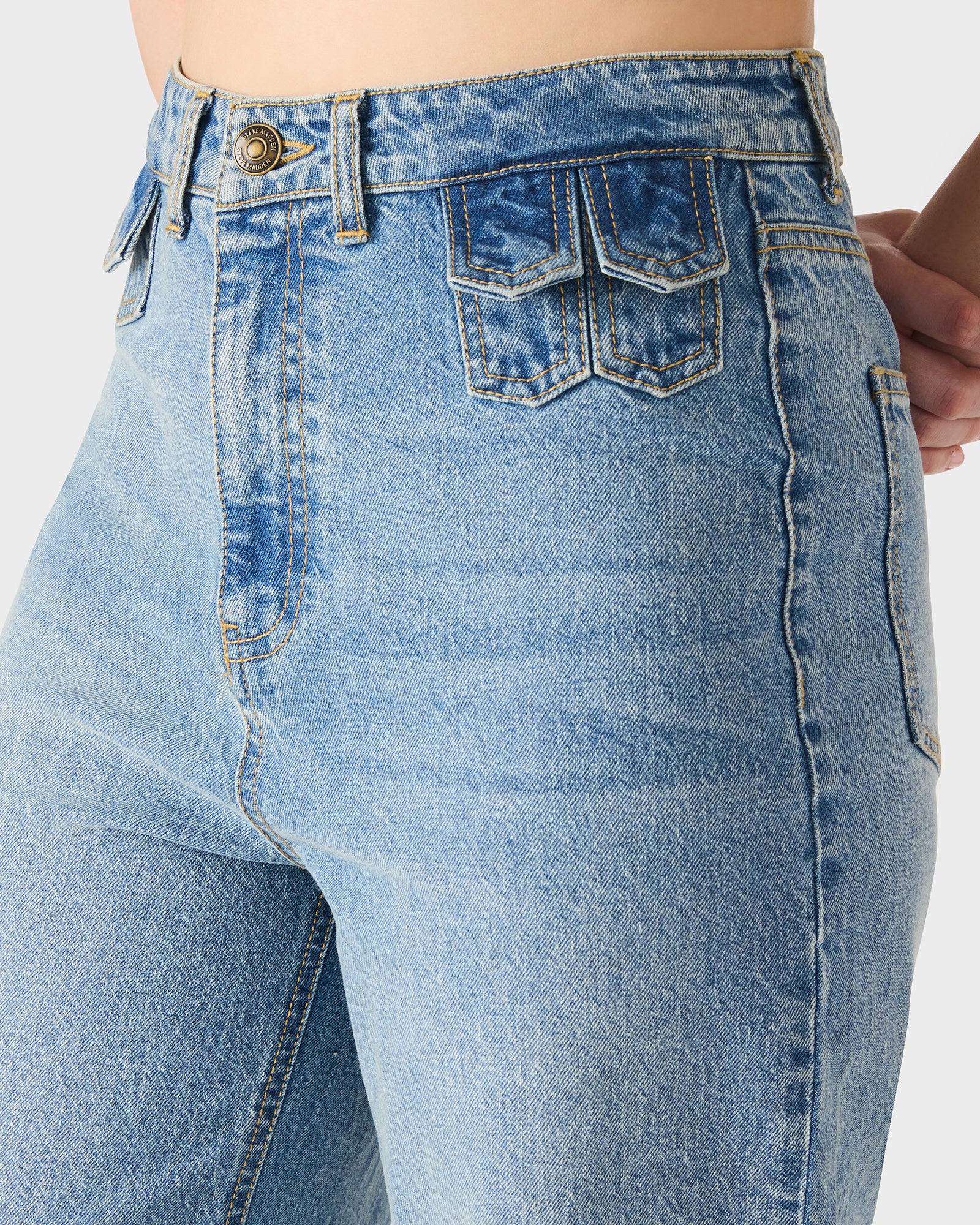 GERALDINE JEAN LIGHT BLUE DENIM - Clothing - Steve Madden Canada - view 4