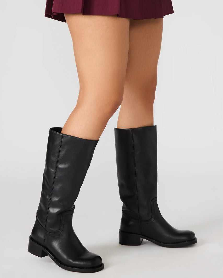 RIGGSS-W WIDE CALF BLACK LEATHER - Women's Shoes - Steve Madden Canada - view 2