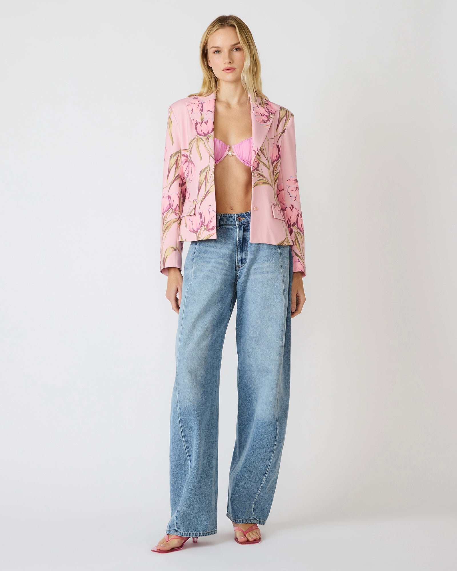 REGINA BLAZER PINK MULTI - Clothing - Steve Madden Canada - view 2