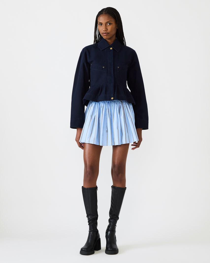 SLOAN JACKET DARK BLUE DENIM - Clothing - Steve Madden Canada