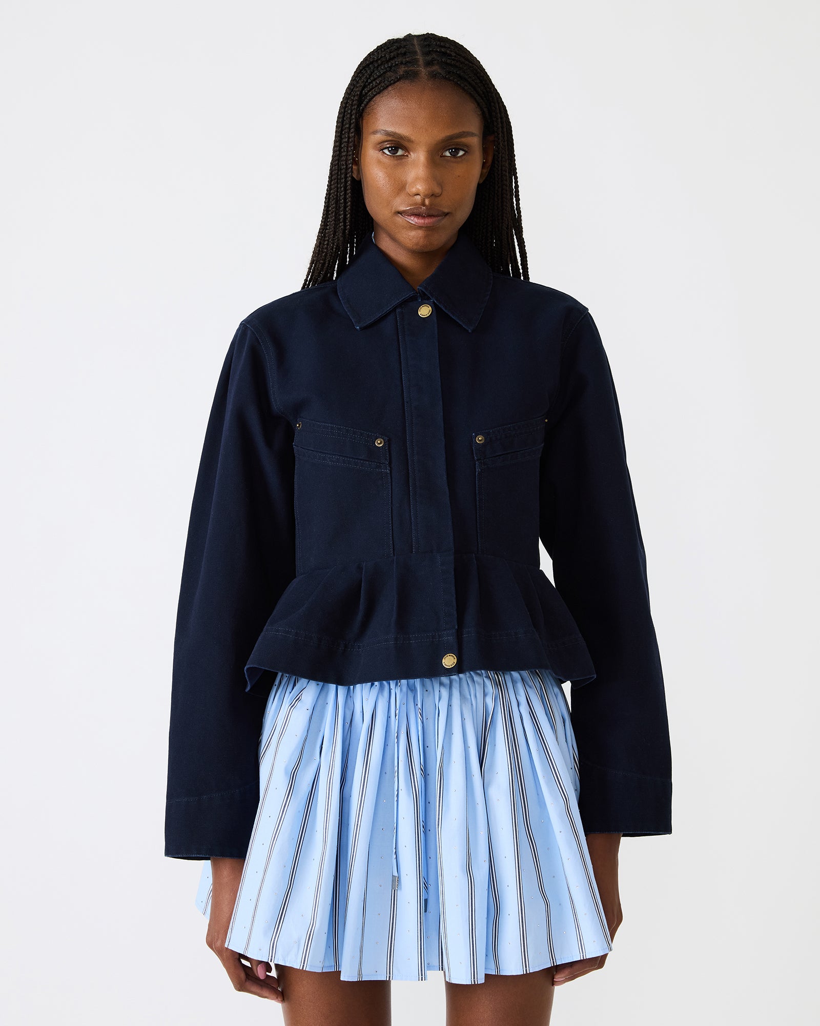 SLOAN JACKET DARK BLUE DENIM - Clothing - Steve Madden Canada - view 2