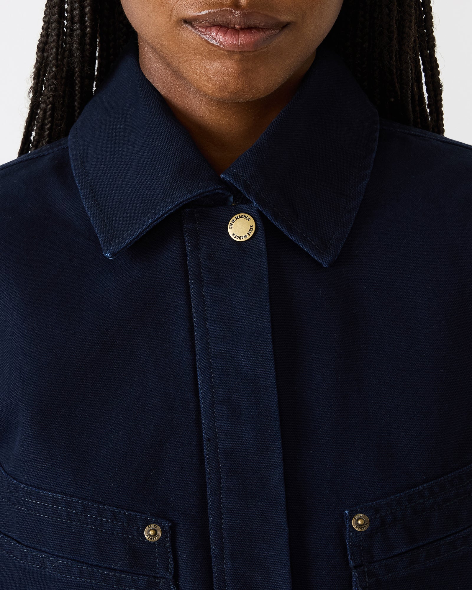 SLOAN JACKET DARK BLUE DENIM - Clothing - Steve Madden Canada - view 3