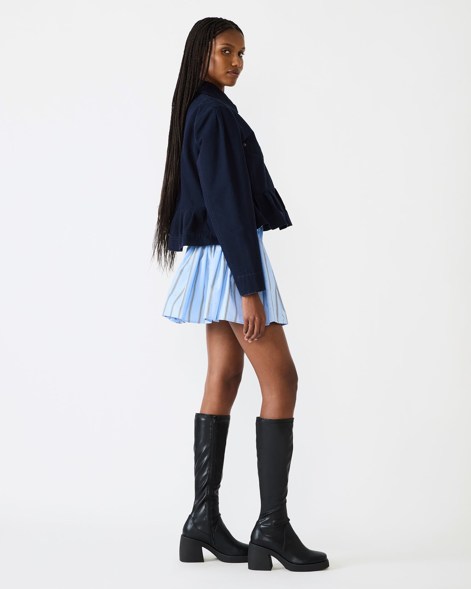 SLOAN JACKET DARK BLUE DENIM - Clothing - Steve Madden Canada - view 4