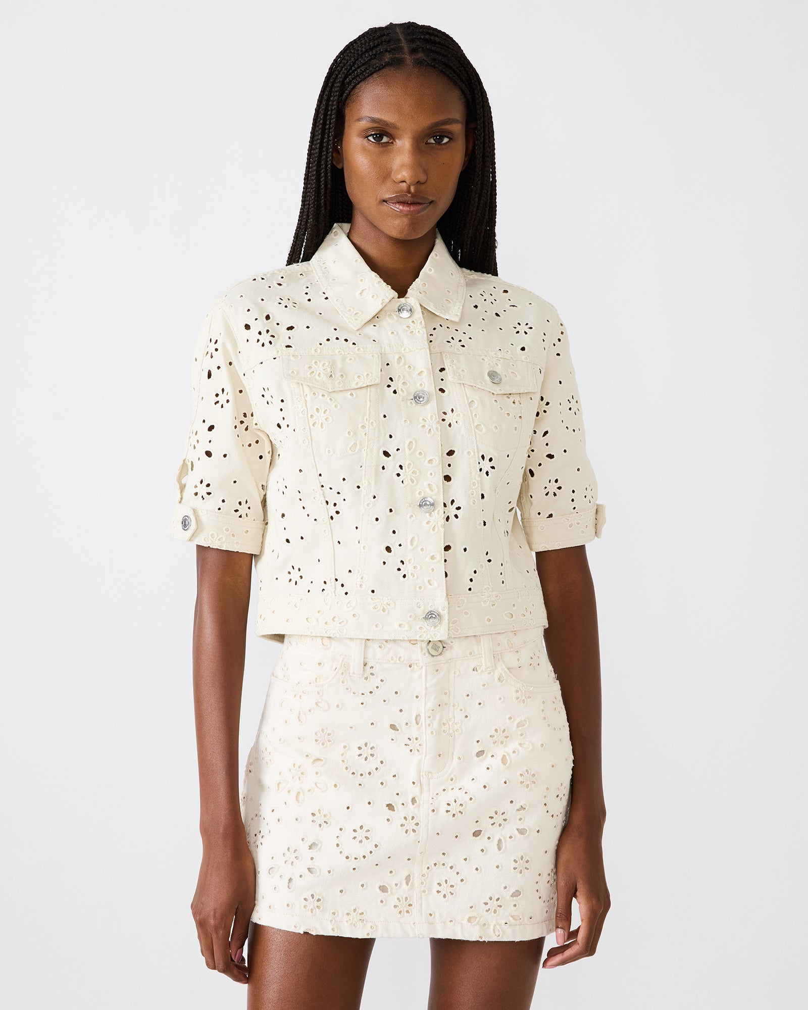 BECK JACKET EYELET CREAM - Clothing - Steve Madden Canada - view 4