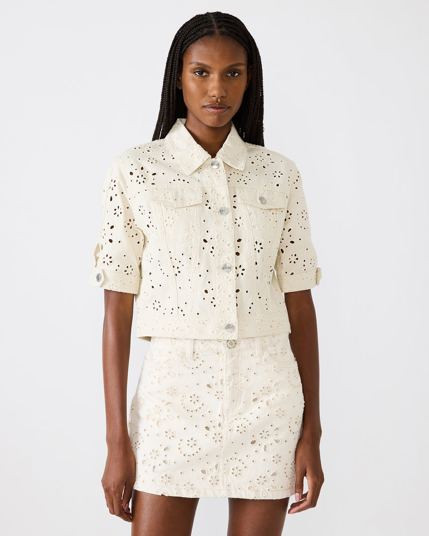BECK JACKET EYELET CREAM - Clothing - Steve Madden Canada - view 4