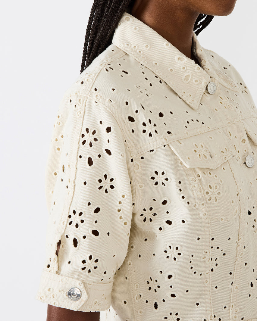 BECK JACKET EYELET CREAM - Clothing - Steve Madden Canada - view 2