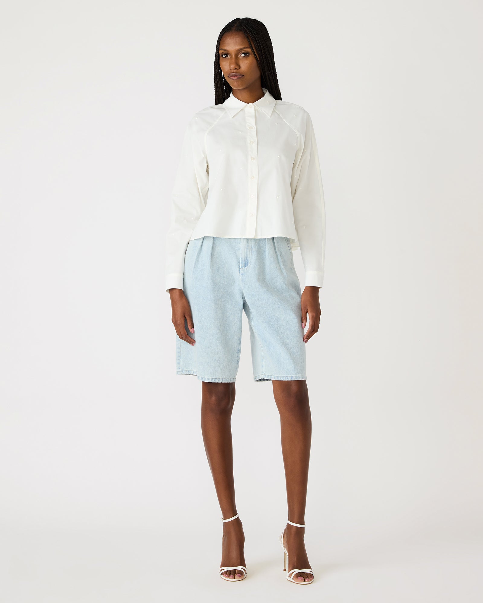 TESS PEARL TOP WHITE - Clothing - Steve Madden Canada - view 3