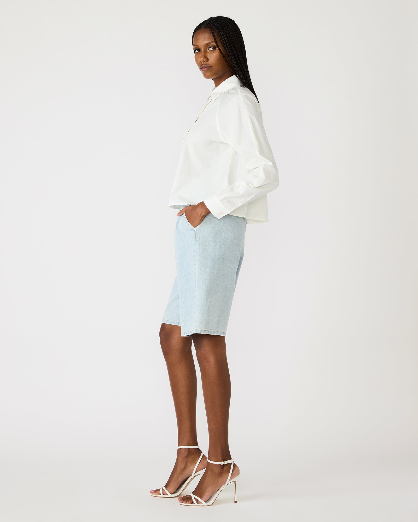 TESS PEARL TOP WHITE - Clothing - Steve Madden Canada - view 4