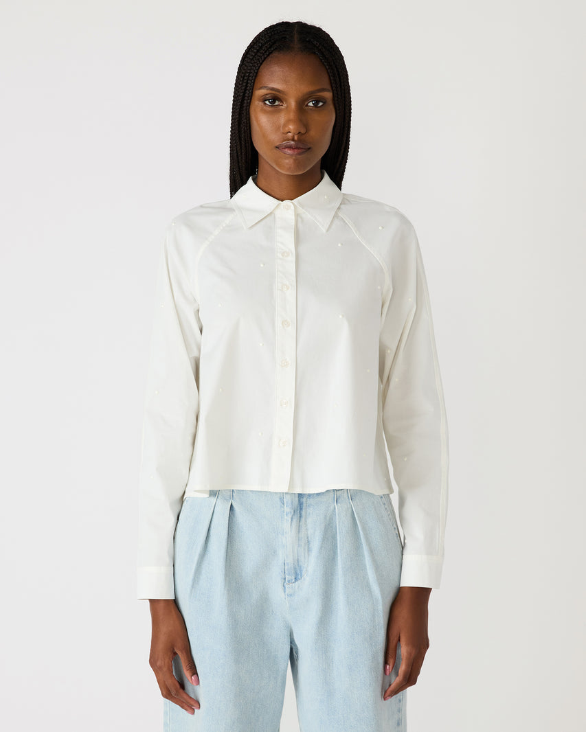 TESS PEARL TOP WHITE - Clothing - Steve Madden Canada