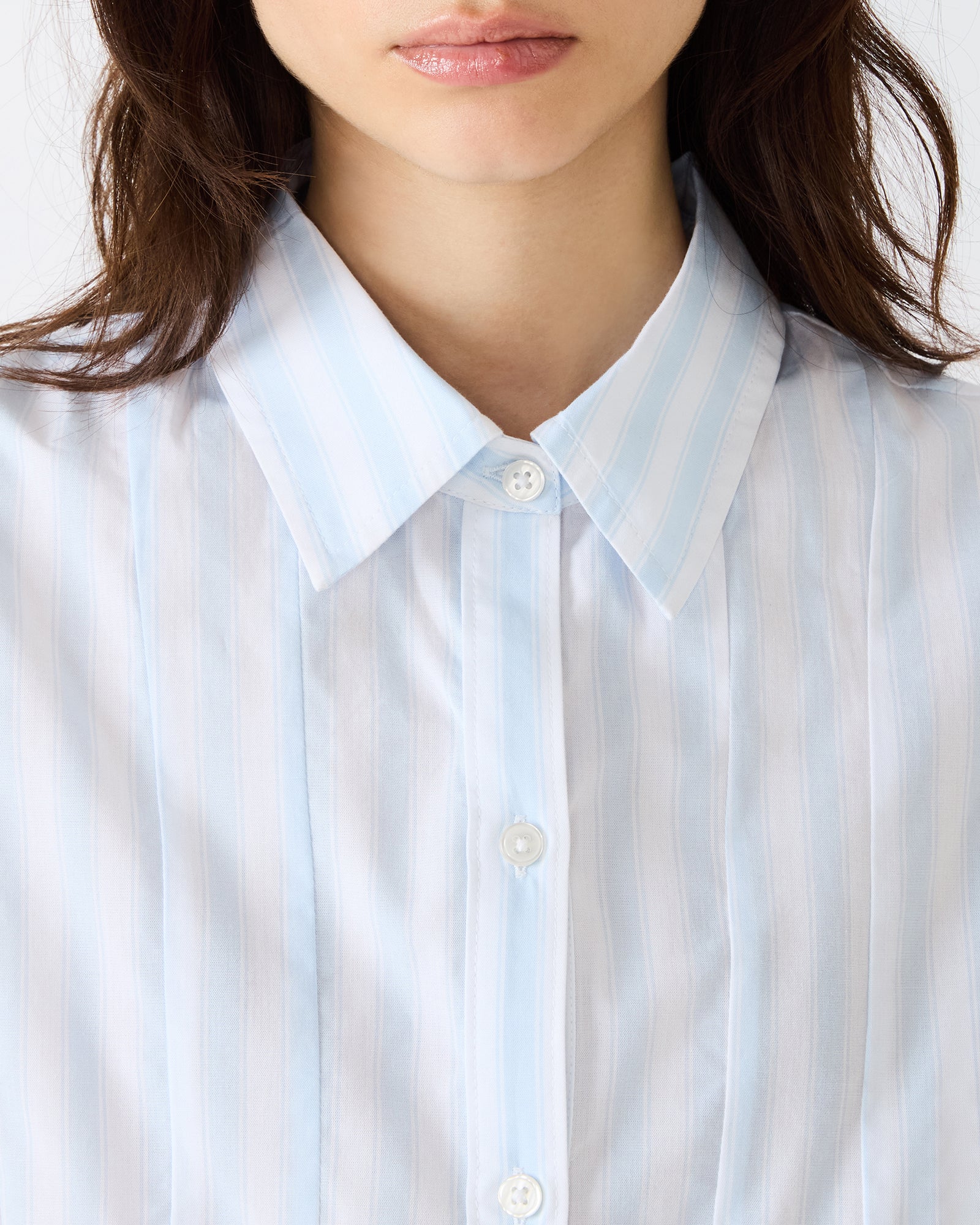 PORTER White Multi Striped Button-Up Top | Women's Designer