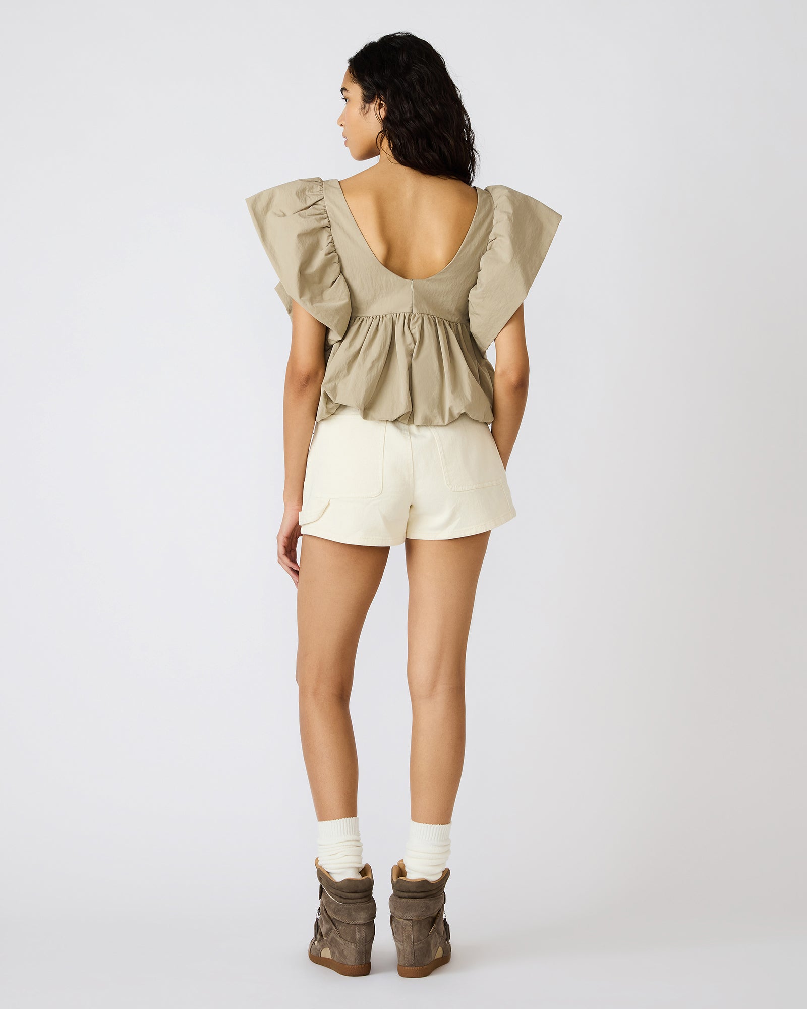 SASKYA TOP KHAKI - Clothing - Steve Madden Canada - view 5