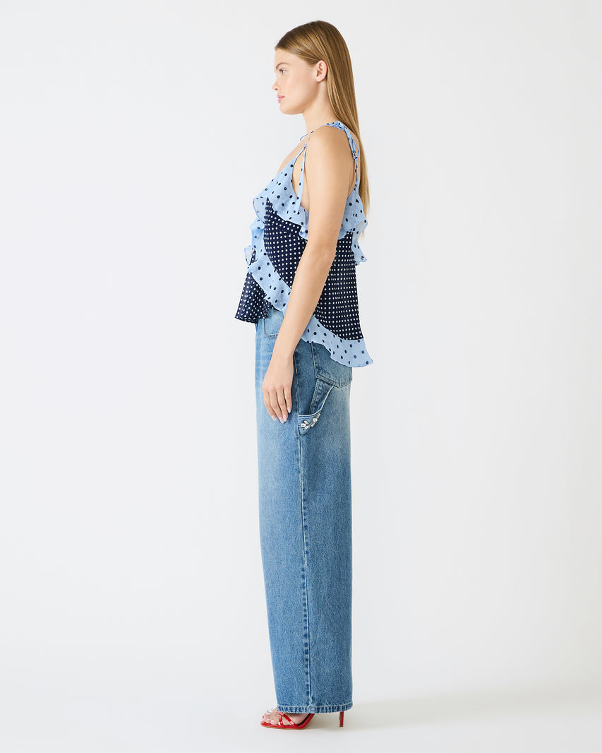 ADALINA POLKA DOT TOP NAVY - Clothing - Steve Madden Canada - view 3