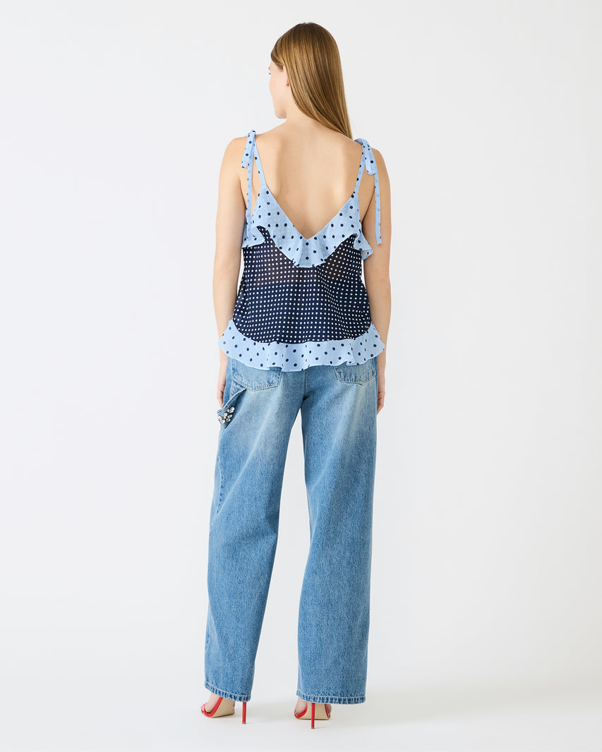 ADALINA POLKA DOT TOP NAVY - Clothing - Steve Madden Canada - view 5
