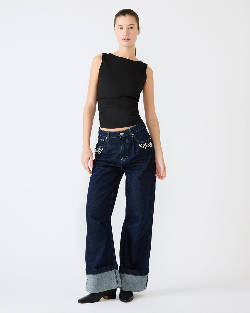 ADAIR KNIT TOP BLACK - Clothing - Steve Madden Canada