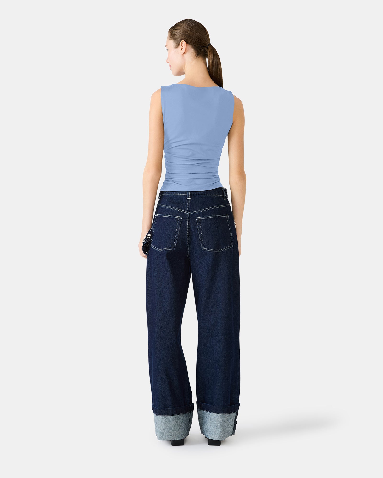ADAIR KNIT TOP BLUE - Clothing - Steve Madden Canada