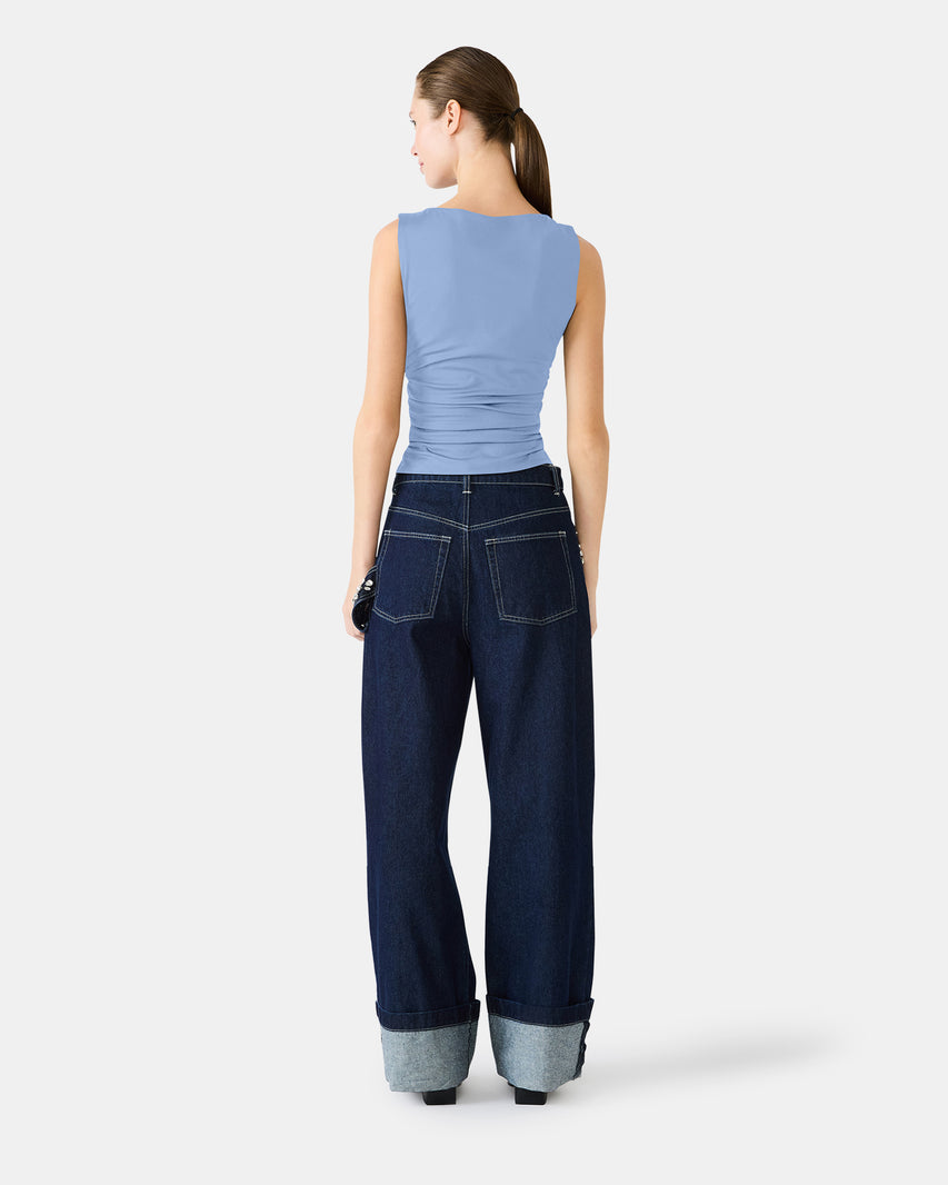 ADAIR KNIT TOP BLUE - Clothing - Steve Madden Canada
