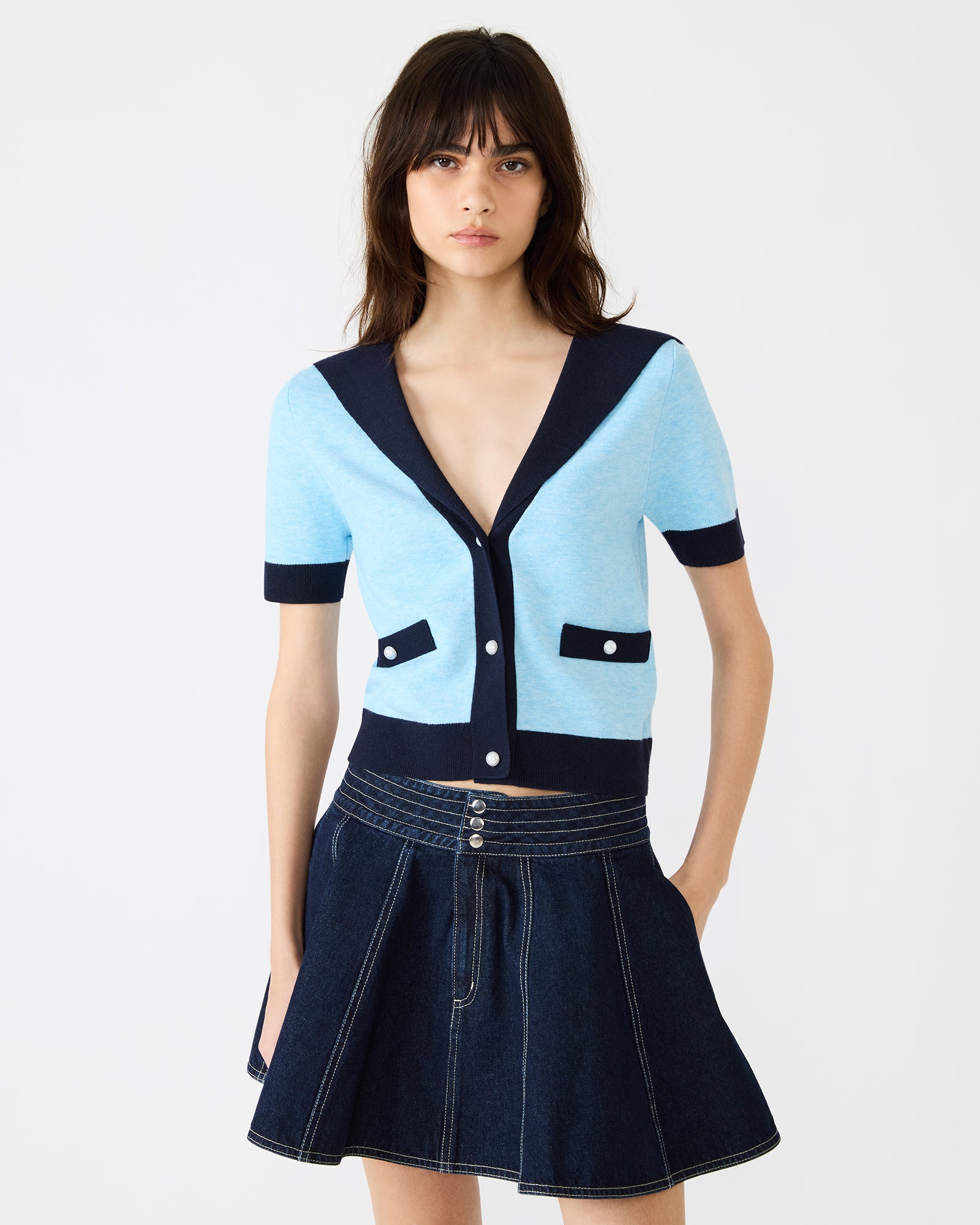 ADEN SWEATER BLUE - Clothing - Steve Madden Canada - view 2