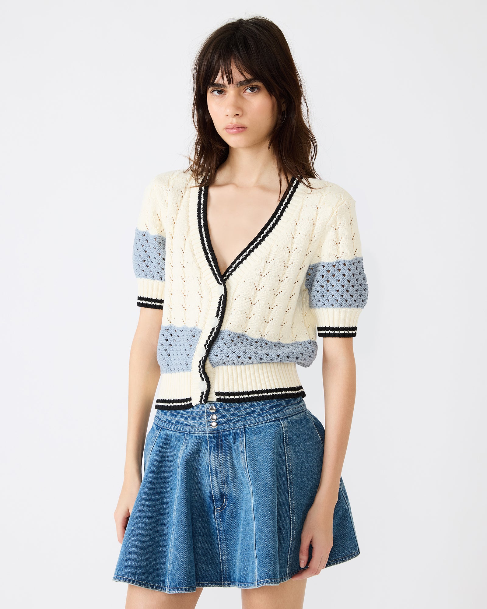 FIONA CARDIGAN WHITE MULTI - Clothing - Steve Madden Canada - view 2