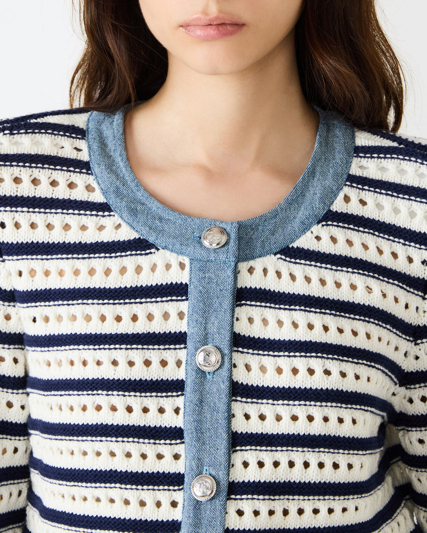 CASETTE CARDIGAN WHITE - Clothing - Steve Madden Canada - view 4