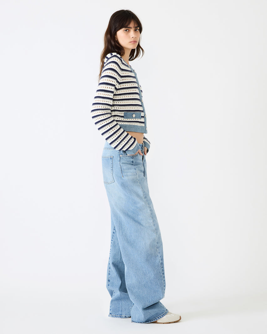 CASETTE CARDIGAN WHITE - Clothing - Steve Madden Canada - view 3