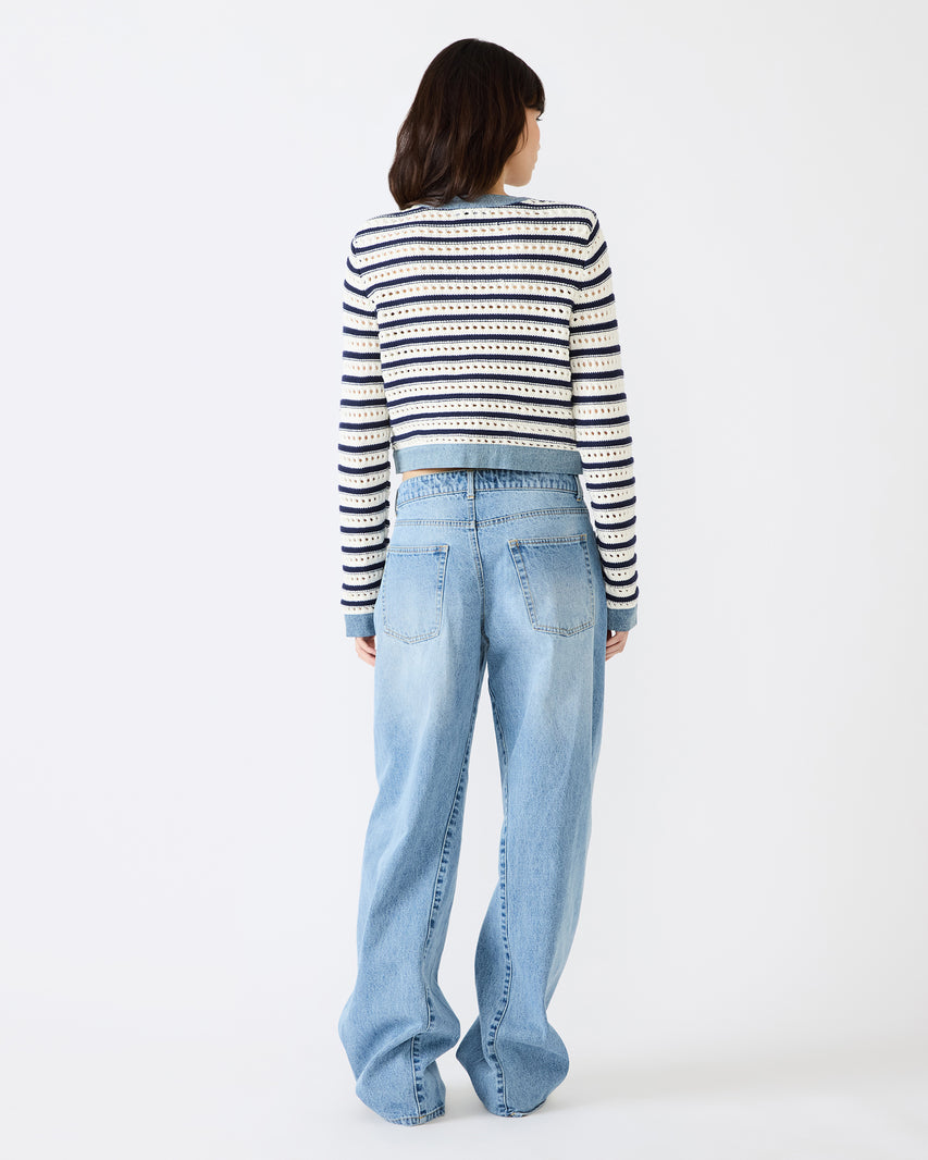 CASETTE CARDIGAN WHITE - Clothing - Steve Madden Canada - view 5