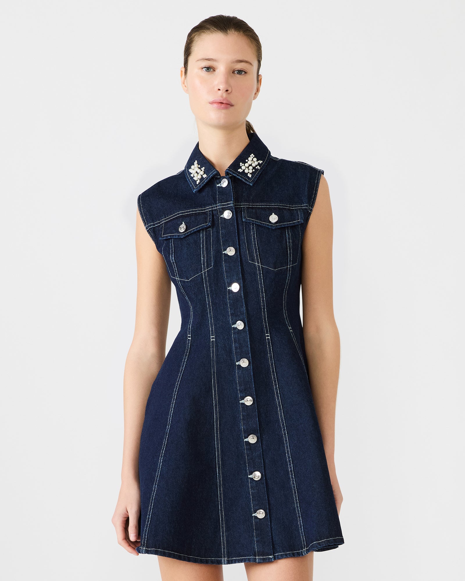 CARMELIA DRESS BLUE - Clothing - Steve Madden Canada - view 2