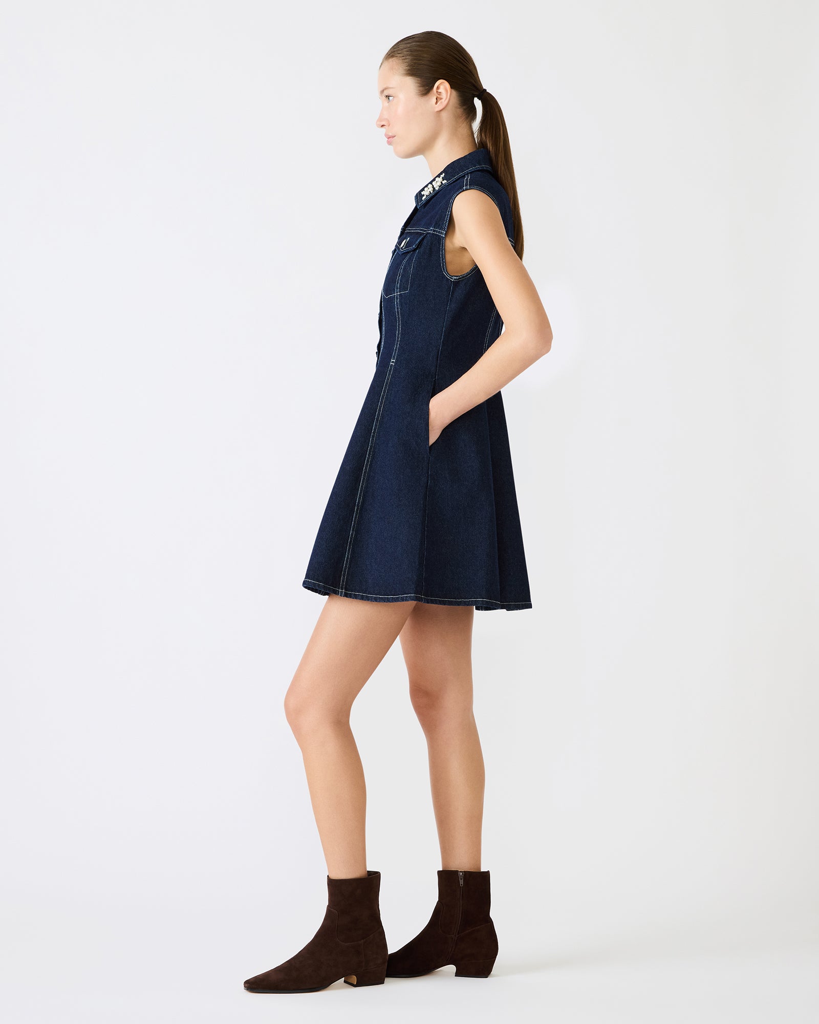 CARMELIA DRESS BLUE - Clothing - Steve Madden Canada - view 3
