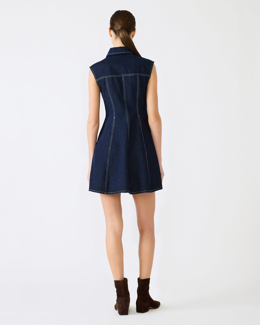 CARMELIA DRESS BLUE - Clothing - Steve Madden Canada - view 5