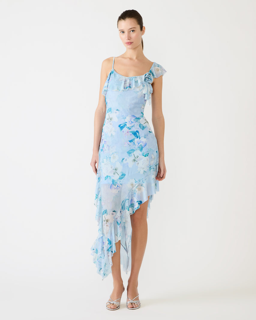 SORELLIA DRESS BLUE MULTI - Clothing - Steve Madden Canada