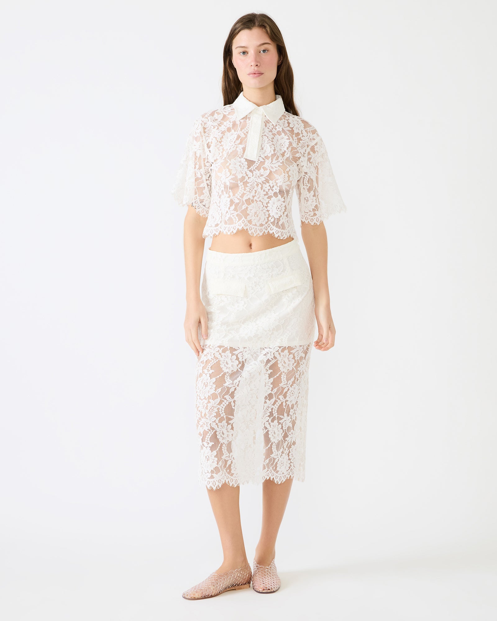 MONETTE SKIRT WHITE - Clothing - Steve Madden Canada - view 2