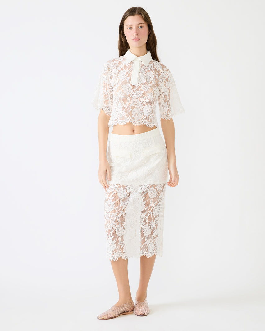 MONETTE SKIRT WHITE - Clothing - Steve Madden Canada - view 2