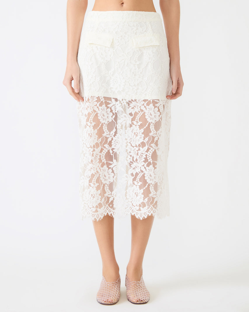 MONETTE SKIRT WHITE - Clothing - Steve Madden Canada