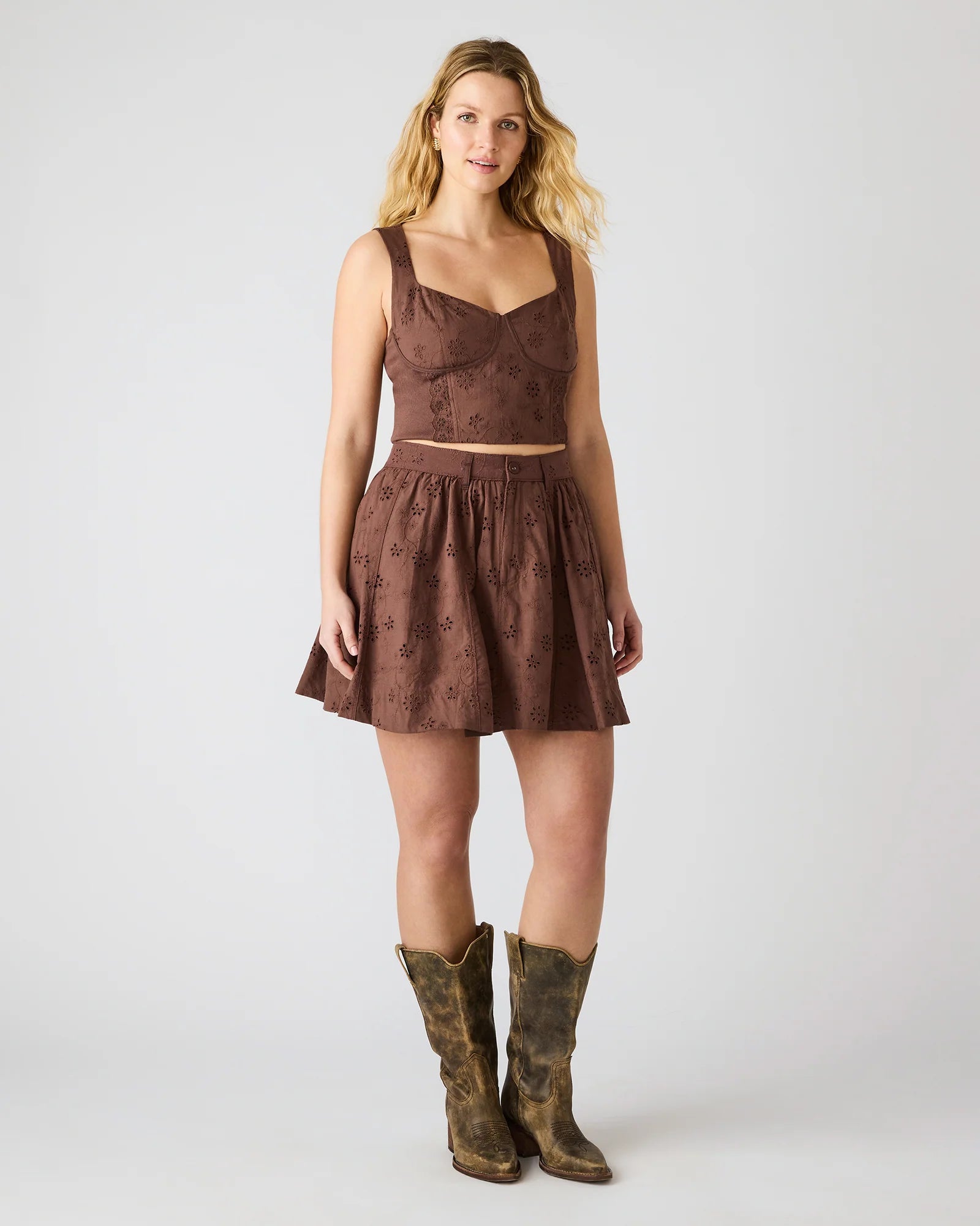 VANNY SKIRT BROWN - Clothing - Steve Madden Canada - view 6