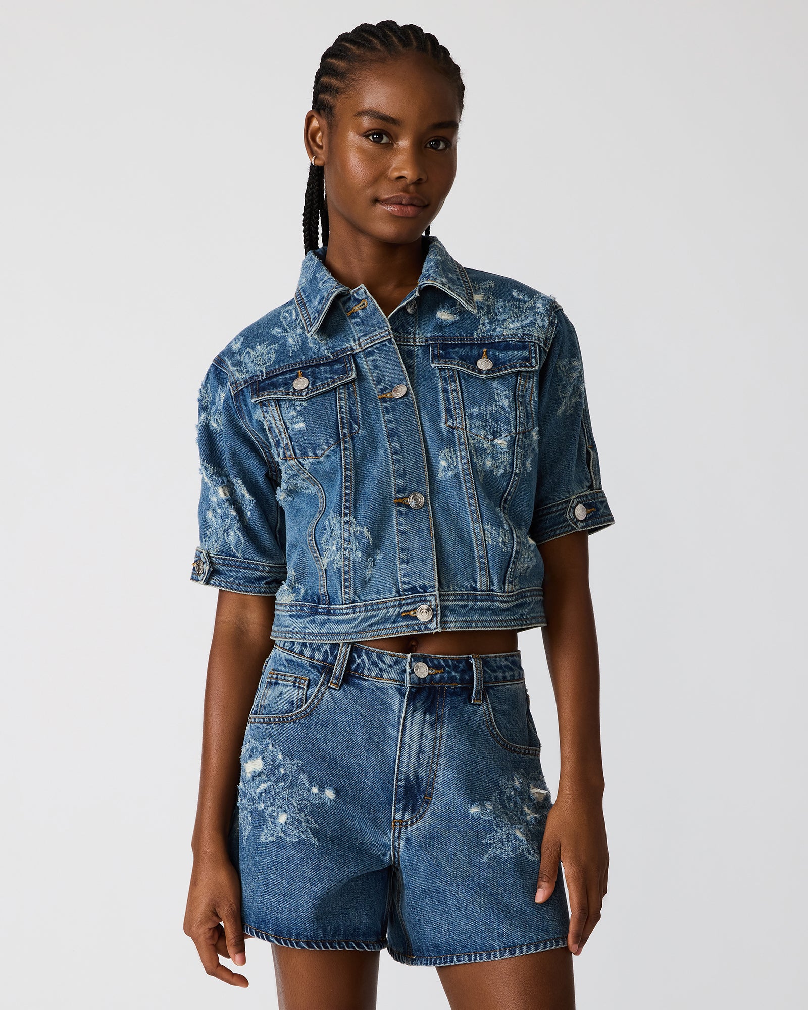 TANYA JACKET DENIM - Clothing - Steve Madden Canada