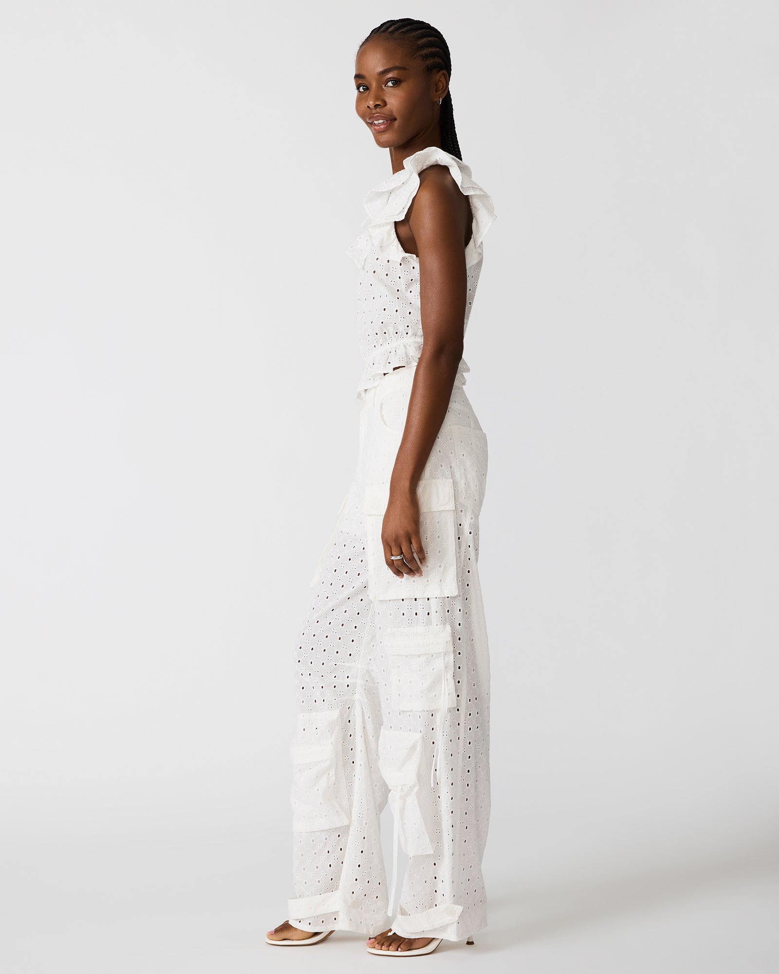 DUO PANT EYELET WHITE - Clothing - Steve Madden Canada - view 3