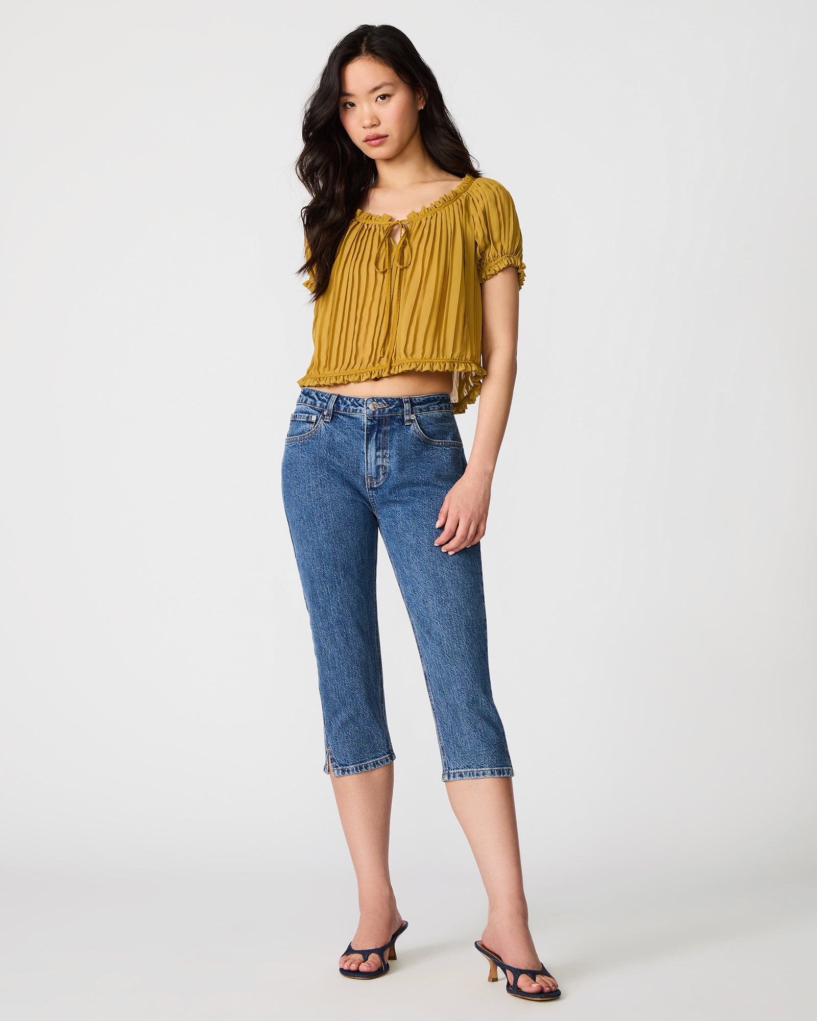 DEVAN CAPRI PANT INDIGO DENIM - Clothing - Steve Madden Canada - view 2