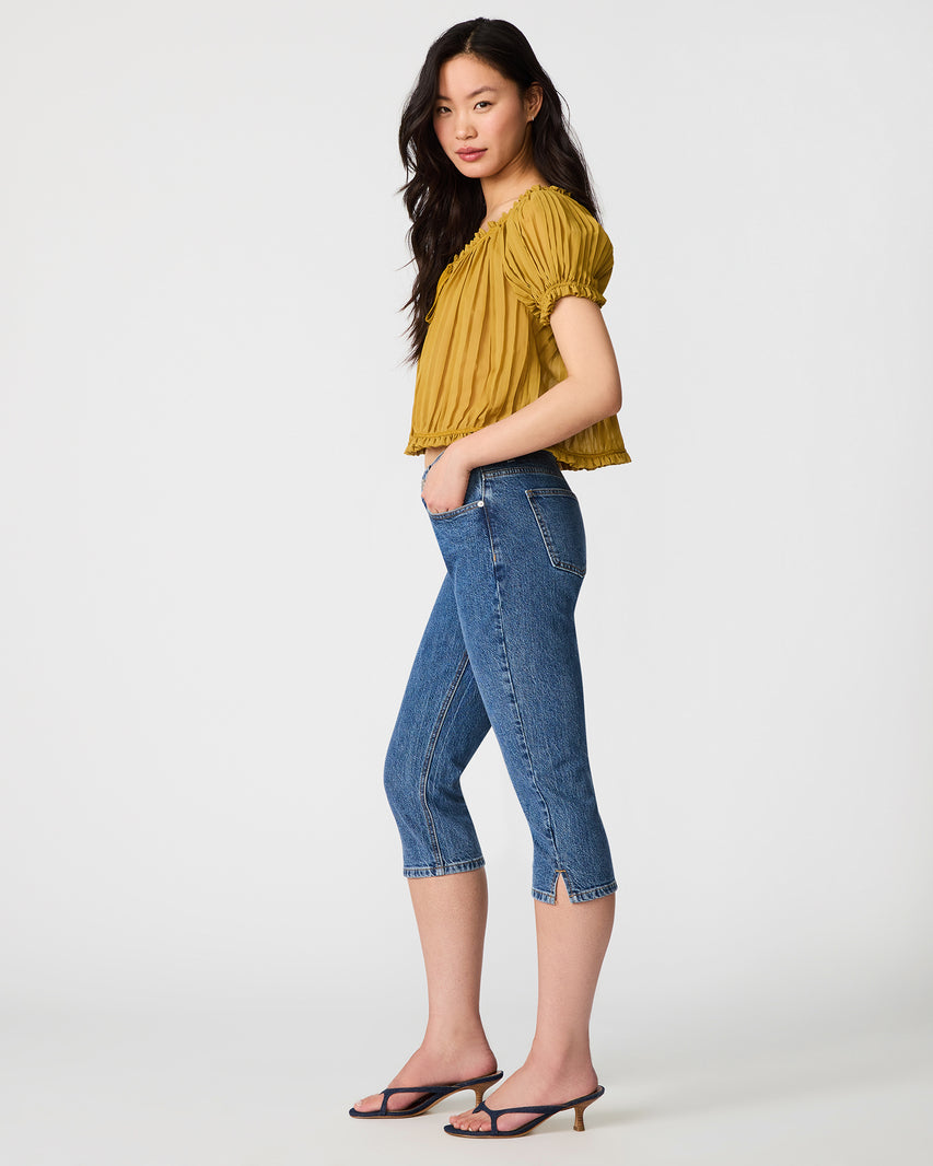 DEVAN CAPRI PANT INDIGO DENIM - Clothing - Steve Madden Canada - view 4