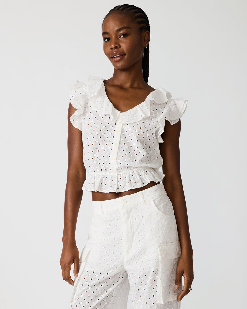 MAYRA TOP WHITE - Clothing - Steve Madden Canada