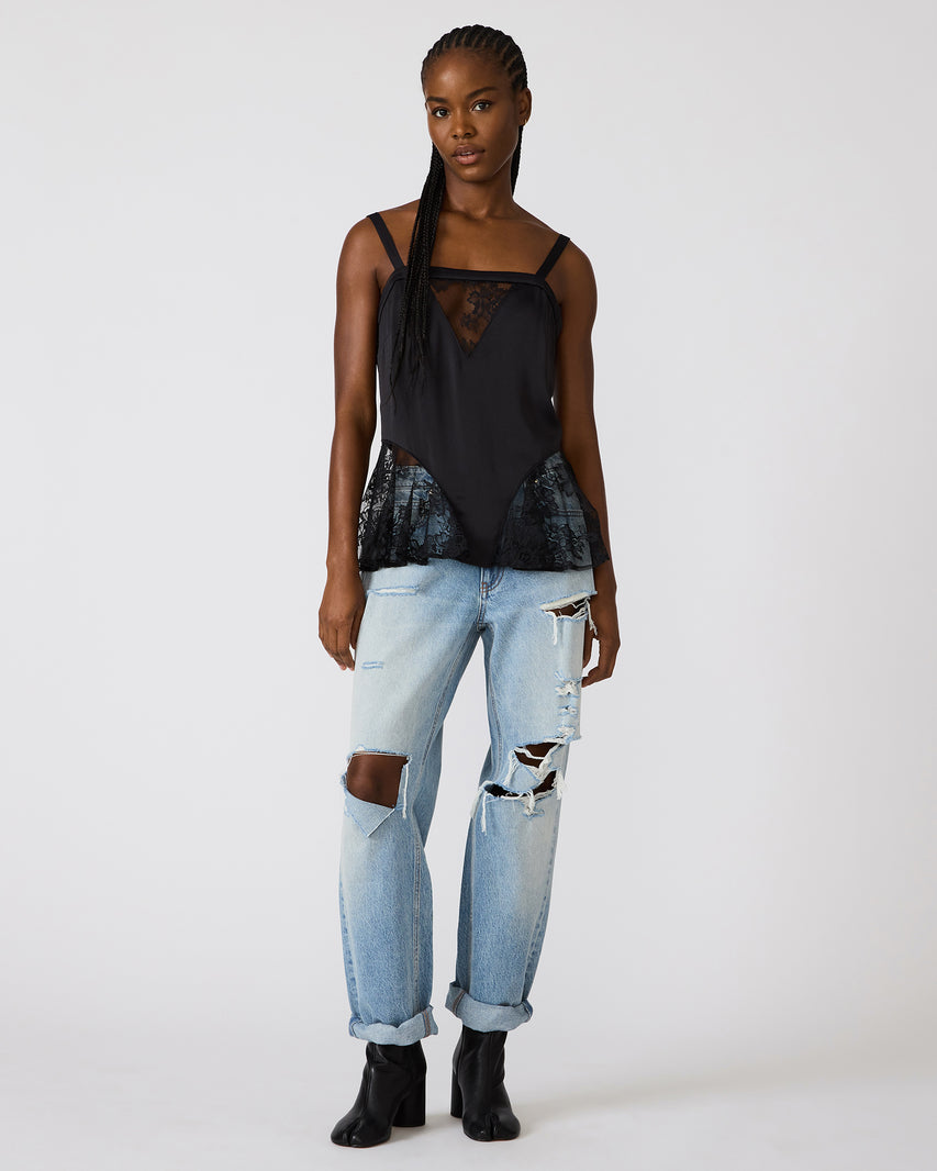 LEONORAH TOP BLACK - Clothing - Steve Madden Canada