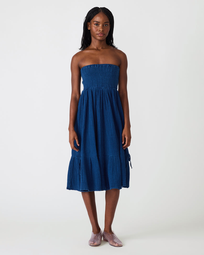 BISOU DRESS INDIGO - Clothing - Steve Madden Canada