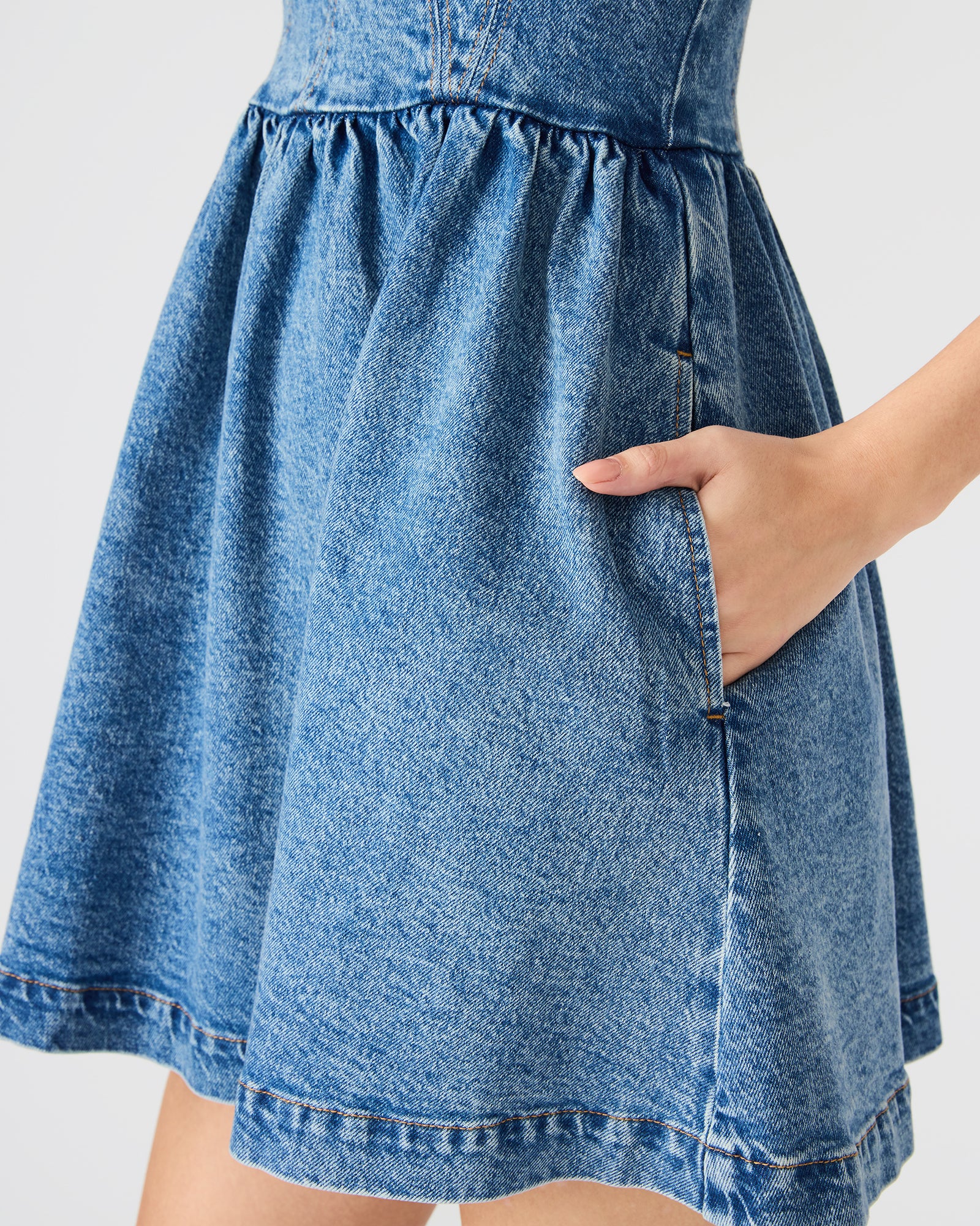 MEAGHAN DRESS DENIM - Clothing - Steve Madden Canada - view 6