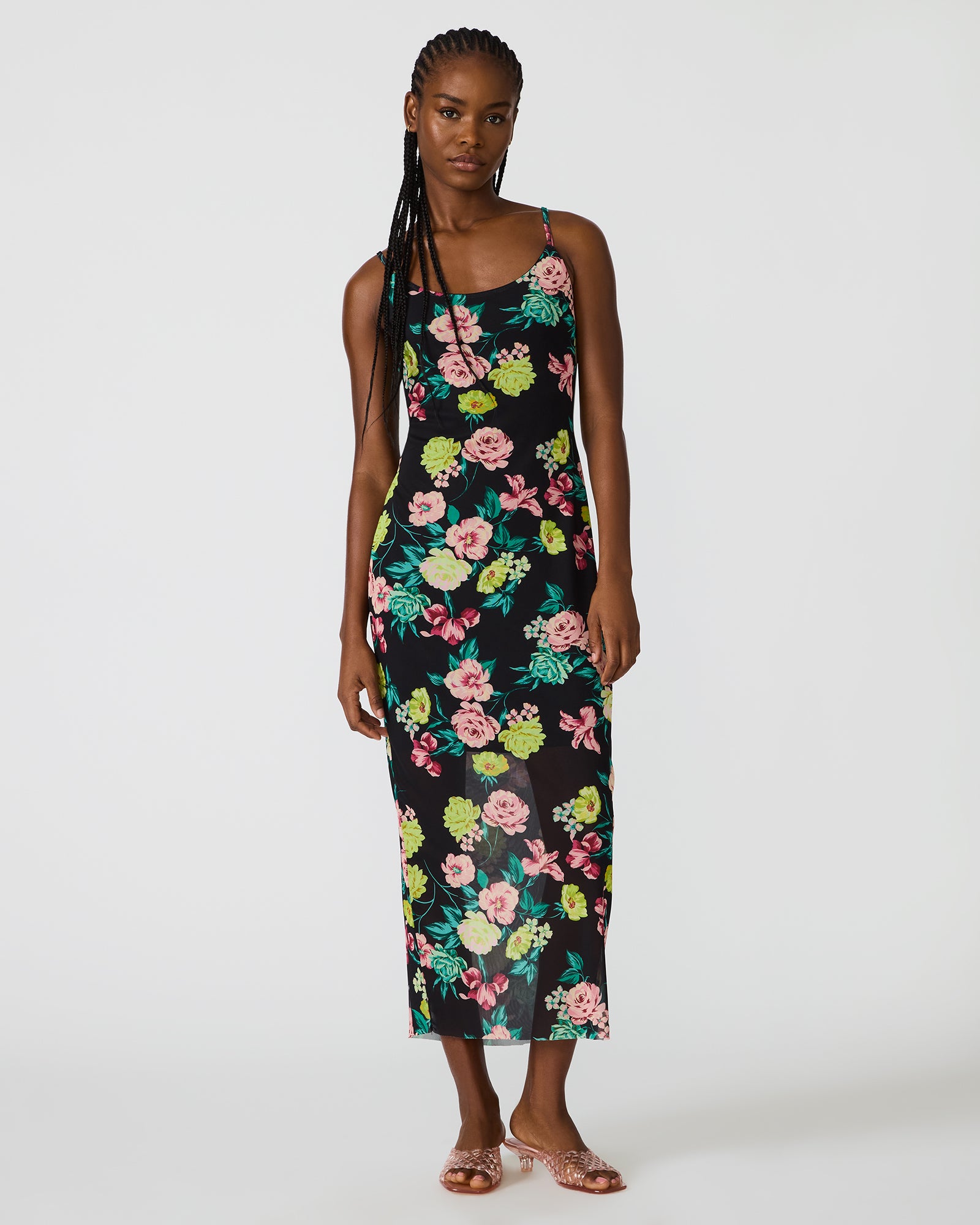 GISELLY DRESS BLACK MULTI - Clothing - Steve Madden Canada