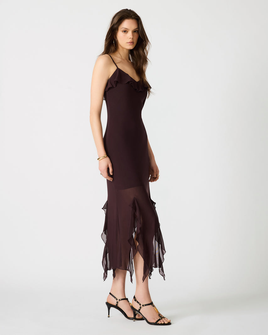 MARIANE DRESS BROWN - Clothing - Steve Madden Canada - view 4