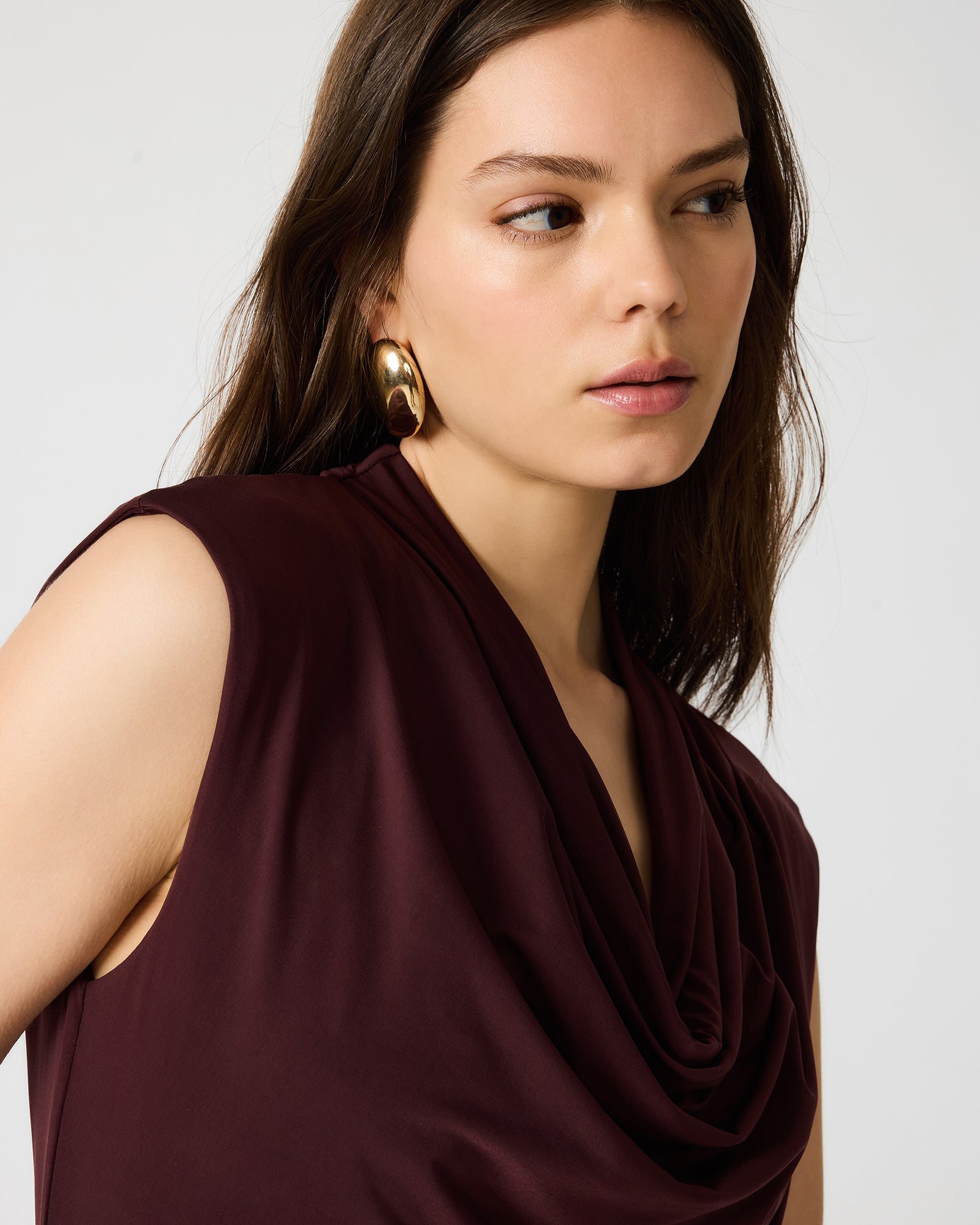 AURELIA COWL NECK MINI DRESS BROWN - Clothing - Steve Madden Canada - view 5
